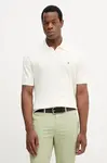 Bavlněné polo tričko Tommy Hilfiger pánské, béžová barva, MW0MW40701