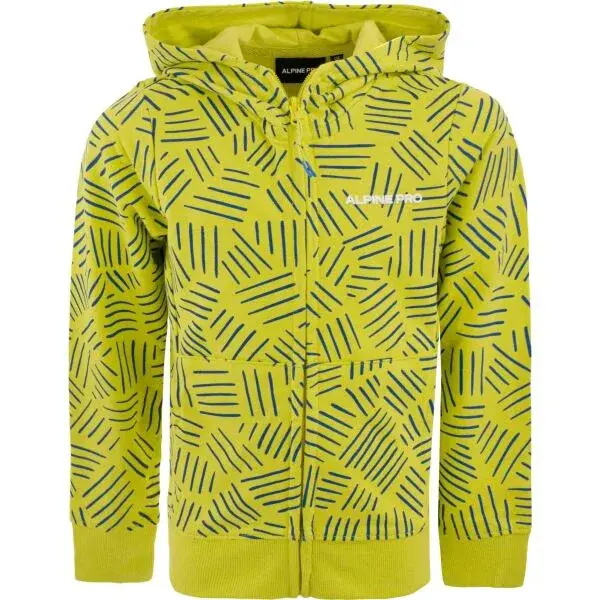 ALPINE PRO VELQO Detská mikina, svetlo zelená, veľkosť 140-146