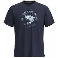 Smartwool TROUT FISCHING SHORT SLEEVE GRAPHIC TEE Pánske tričko, tmavo modrá, veľkosť