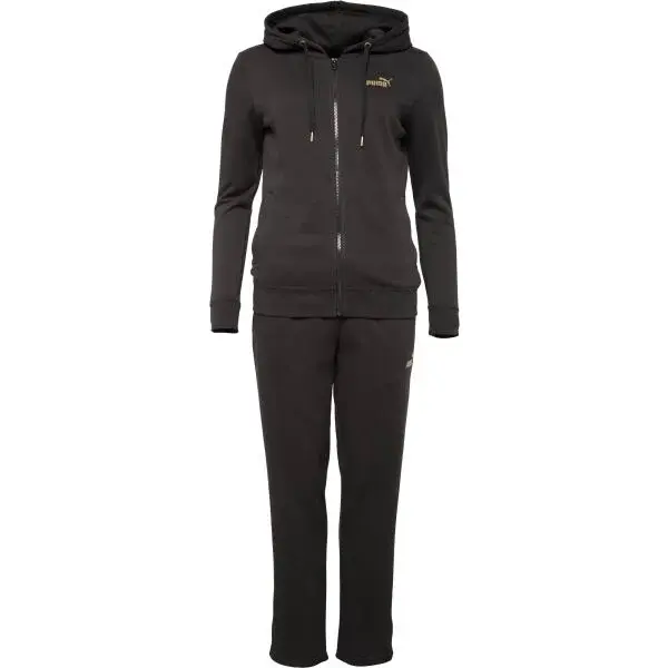 Puma METALIC HOODED SWEAT SUIT FL Dámska tepláková súprava, čierna, veľkosť