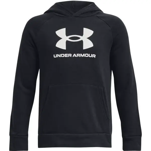 Under Armour RIVAL FLEECE BL HOODIE Chlapčenská mikina, čierna, veľkosť L
