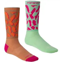 KARI TRAA PUFFIN SOCK 2PK Dámske vlnené ponožky, hnedá, veľkosť