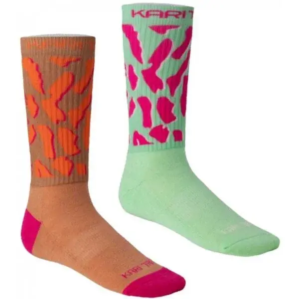 KARI TRAA PUFFIN SOCK 2PK Dámske vlnené ponožky, hnedá, veľkosť