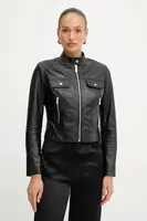 Kožená bunda Marciano by Guess LANA černá barva, přechodná, 5YGL09 7345A