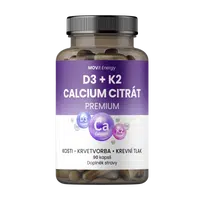 MOVIT ENERGY Vitamín D3 1000 IU + K2 75 mcg + Calcium Citrát 90 kapslí