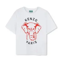 Dětské bavlněné tričko Kenzo Kids bílá barva, K61055
