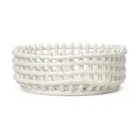 Koš na ovoce ferm LIVING Ceramic Centrepiece bílá barva