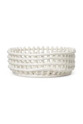 Koš na ovoce ferm LIVING Ceramic Centrepiece bílá barva