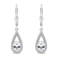 Brilio Silver Půvabné stříbrné náušnice s čirými zirkony EA446W