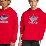Dětská mikina adidas Originals červená barva, s kapucí, s potiskem, JV8652