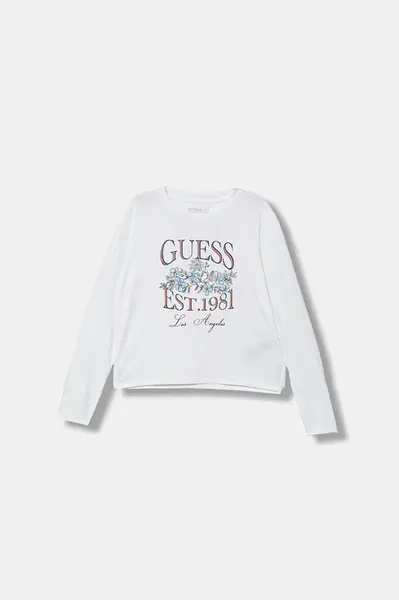 Dětské tričko s dlouhým rukávem Guess bílá barva, J5YI20 K6YW4
