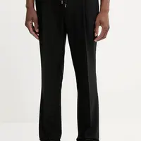 Kalhoty s příměsí vlny HUGO Getlin251F3 pánské, černá barva, ve střihu chinos, 50544673