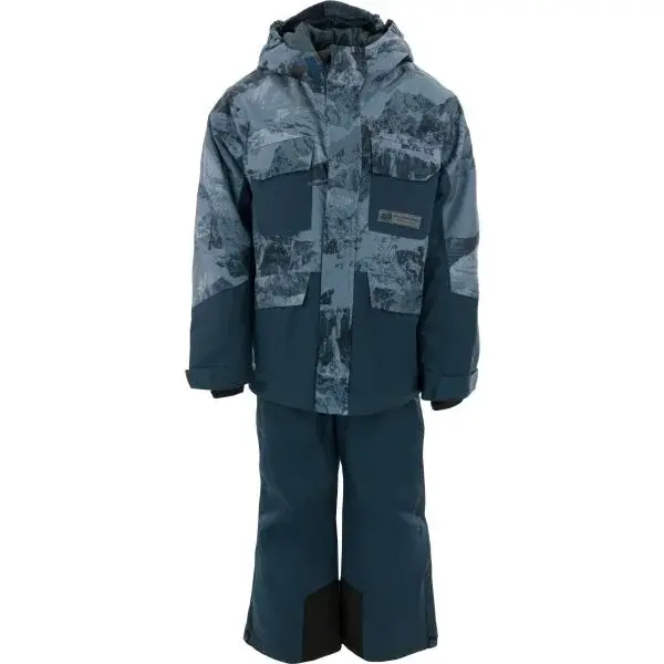 ALPINE PRO SCEDO Dětský lyžařský set, tmavě modrá, velikost 140-146