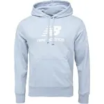 New Balance ESSENTIALS STACKED LOGO FRENCH TERRY HOODIE Pánská mikina, světle modrá, velikost