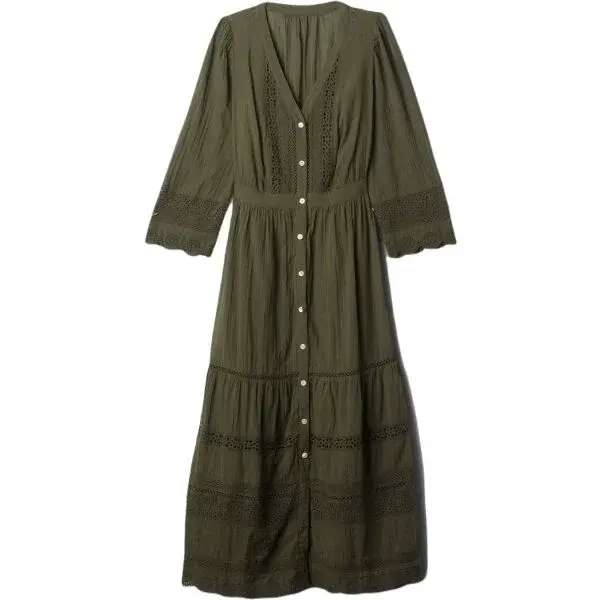 GAP LACE Dámské šaty, khaki, velikost