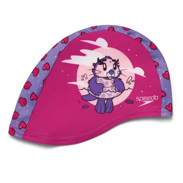 Speedo PRINTED POLYESTER CAP IU Univerzální plavecká čepice, růžová, velikost