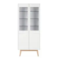 MID.YOU VITRÍNA, dub, přírodní barvy, bílá, barvy dubu, 80/190/40 cm