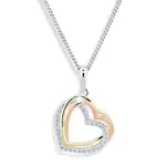 Modesi Srdíčkový tricolor náhrdelník se zirkony M43060 (řetízek, přívěsek)