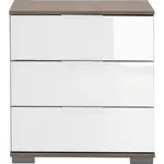 Carryhome NOČNÍ STOLEK, bílá, barvy dubu, 52/58/38 cm