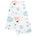 Flanelová plienka s potlačou New Baby biela zvieratká 70x80