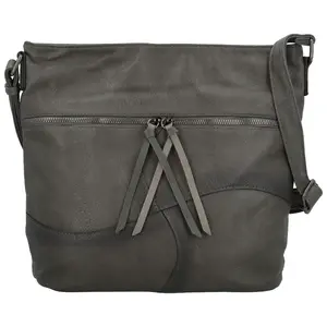 Stylová dámská koženková crossbody kabelka Herta, tmavě šedá