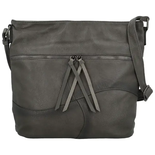Stylová dámská koženková crossbody kabelka Herta, tmavě šedá