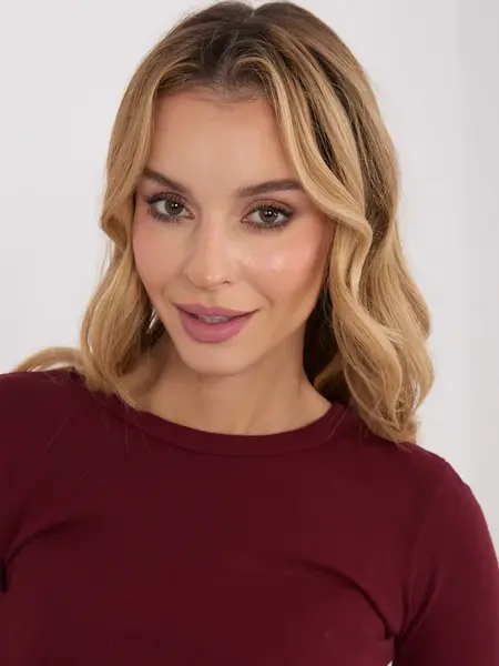 Bordová blúzka s dlhým rukávom