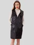PERSO Woman's Women's long quilted vest with pockets