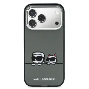 Zadní kryt Karl Lagerfeld IML K&CH Heads Logo MagSafe pro iPhone 17, černá