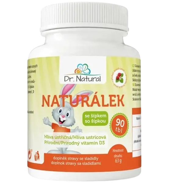 DR.NATURAL Naturálek Hlíva ústřičná s vit.D 90 tablet