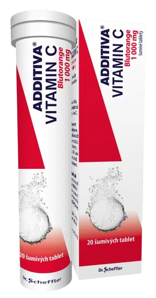 ADDITIVA Vitamin C 1000 mg Blutorange 20 šumivých tablet