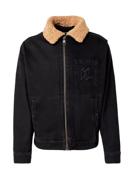 Karl Lagerfeld Prechodná bunda  svetlohnedá / čierna