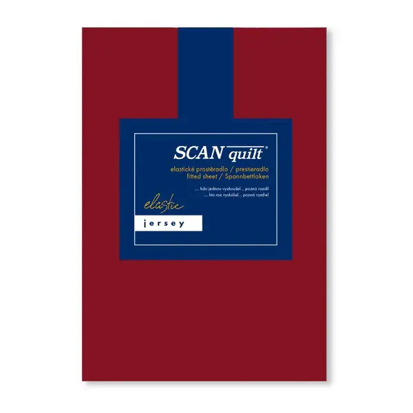 SCANquilt prostěradlo JERSEY ELASTIC LYCRA tmavě červená 180 x 200 cm na výšku matrace až 30 cm