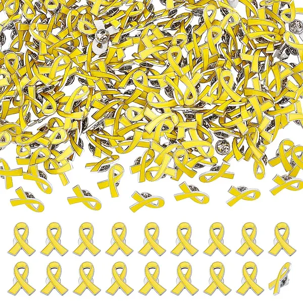 200Pcs Awareness Ribbon Enamel Pins