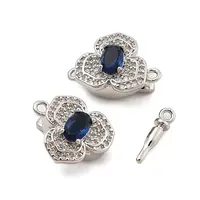Brass Micro Pave Clear Cubic Zirconia Box Clasps