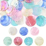 42Pcs 7 Colors Natural Capiz Shell Pendants