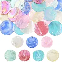 42Pcs 7 Colors Natural Capiz Shell Pendants
