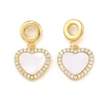 Brass Micro Pave Clear Cubic Zirconia European Charms