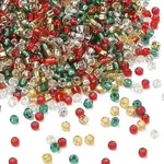 4 Colors Christmas 8/0 Glass Round Seed Beads