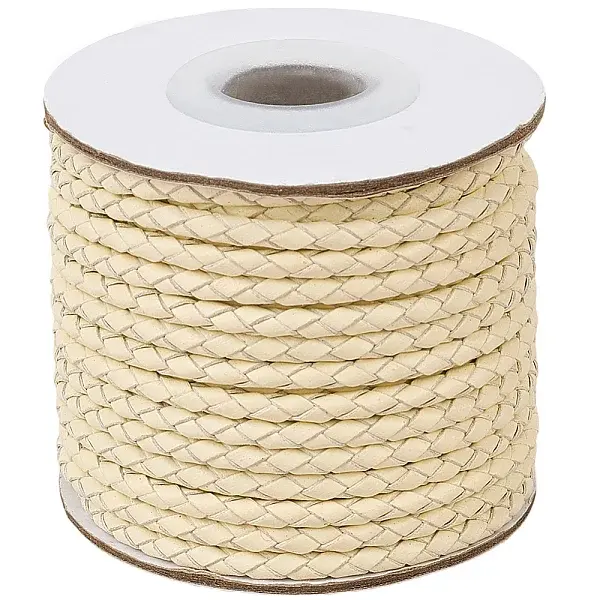 1 Roll Round Braided Cowhide Cords