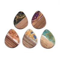 Opaque Resin & Walnut Wood Pendants