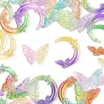 20Pcs 2 Styles Transparent UV Plating Acrylic Beads