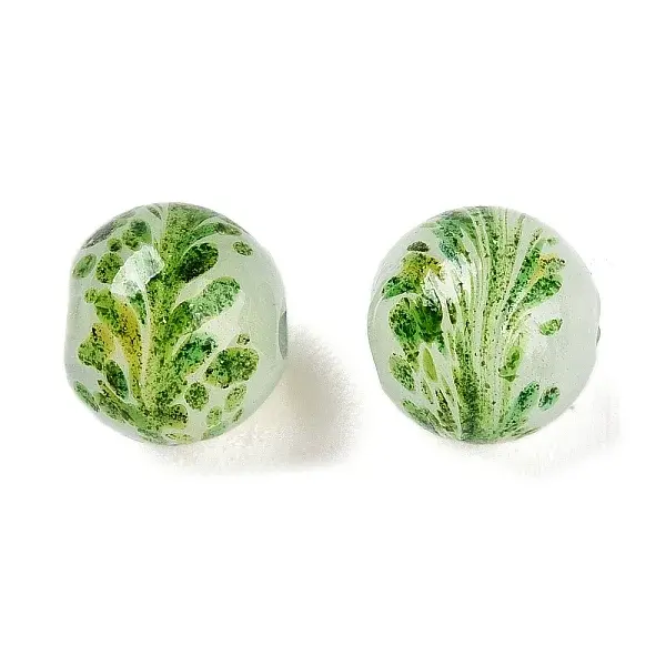 Handmade Green Sand Lampwork Beads