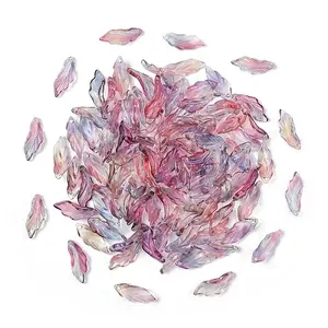 100Pcs Baking Painted Transparent Glass Pendants