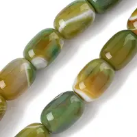 Natural Banded Agate/Striped Agate(Dyed & Heated) Beads Strands