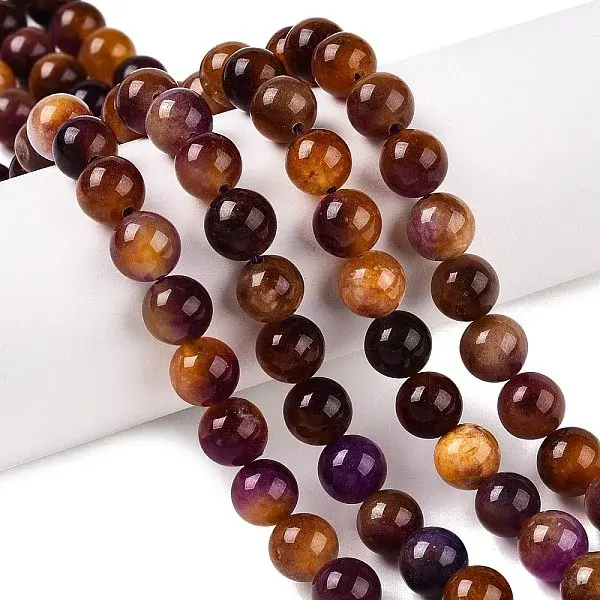 Dyed Natural White Jade Beads Strands