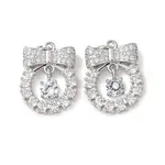 Brass Micro Pave Clear Cubic Zirconia Pendants