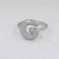 Brass Micro Pave Clear Cubic Zirconia Cuff Rings