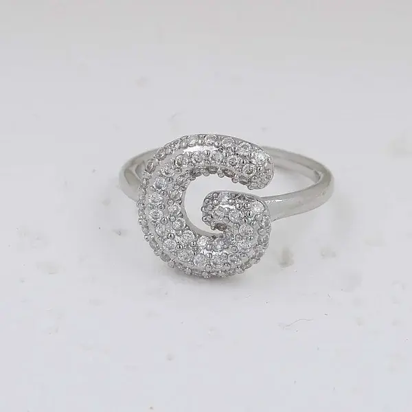 Brass Micro Pave Clear Cubic Zirconia Cuff Rings