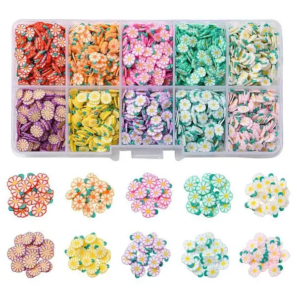 60g 10 Styles Handmade Polymer Clay Cabochons